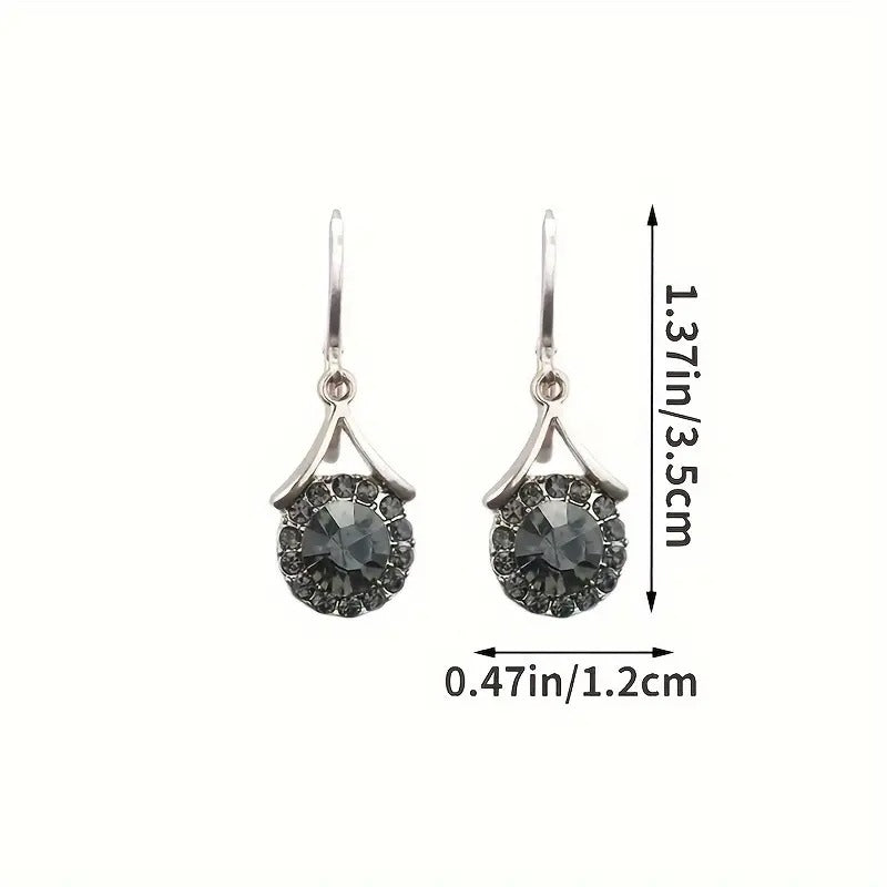 Elegant French-Inspired Cubic Zirconia Drop Earrings - Luxurious Sparkle for Women, Perfect for Weddings & Parties