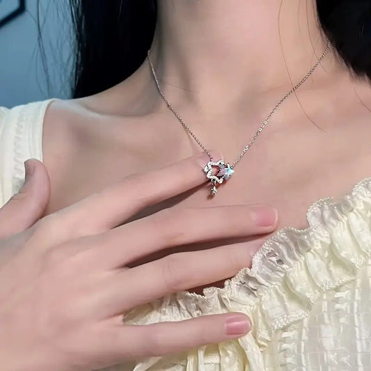 Unique Design Pendant With A High-end Feel, Sweet And Versatile Star Necklace Collarbone Chain