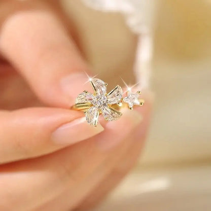 Charming 360° Rotating Crystal Windmill Ring - Fade-Resistant, Exquisite Jewelry