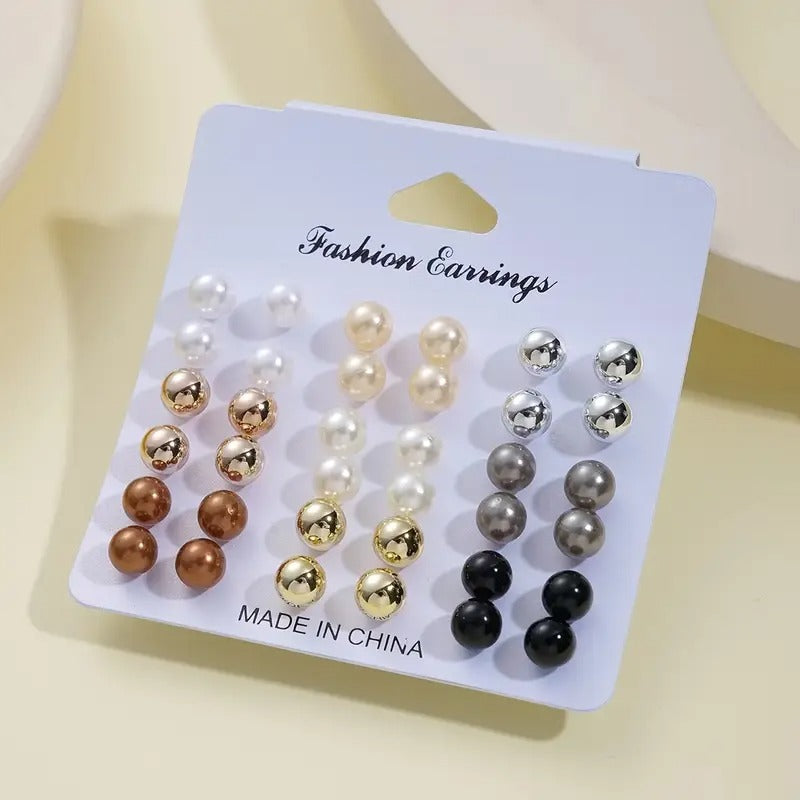 18 Pairs/Set of Women's Fashion Earrings Imitation Pearl Earrings for Party, Vacation and Valentine's Day Gifts