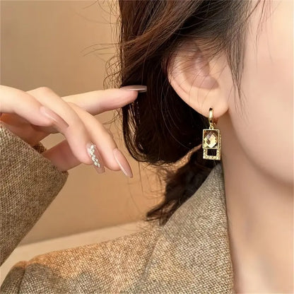 Zirconia Alloy Vintage Geometric Stud Earrings