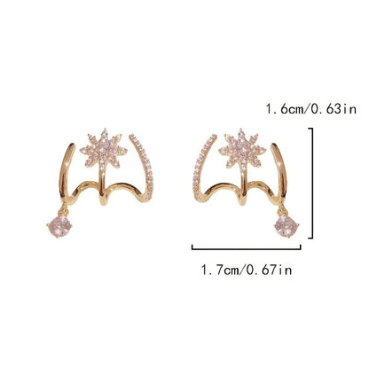 Elegant Star-Shaped Zirconia Stud Earrings