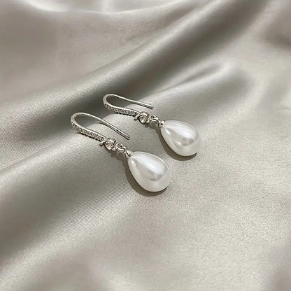 Elegant Long Drop Faux Freshwater Pearl Earrings - Chic Alloy Dangle Design, Perfect for Parties & Everyday Elegance, Ocean Earrings