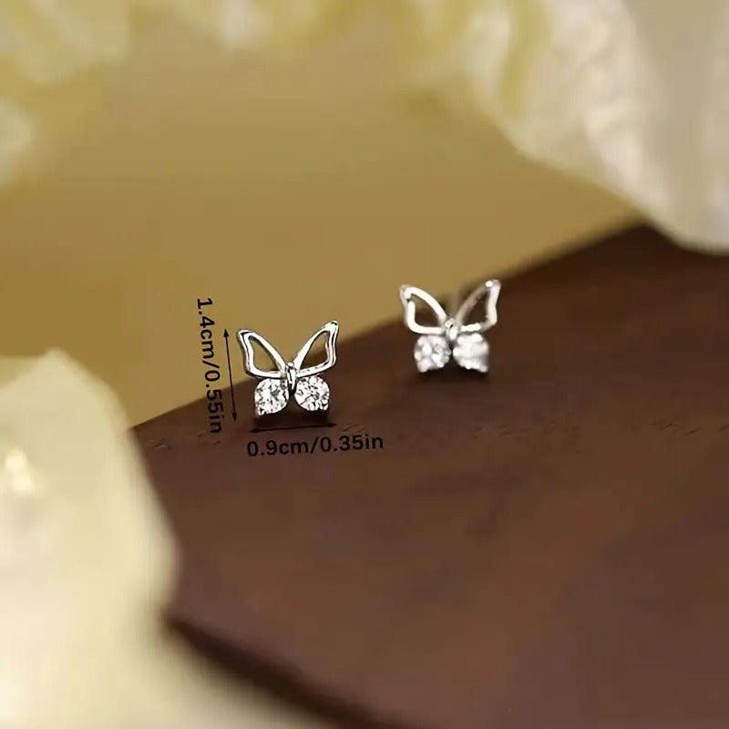 Light Luxury Small Butterfly Stud Earrings Women's Earrings Earrings Niche Design Simple And Versatile Fresh Earrings Christmas Gifts