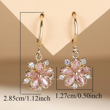 Korean Version Delicate And Gentle Fashion Flower Earrings For Girls Suitable For Daily Wear Stud Earrings