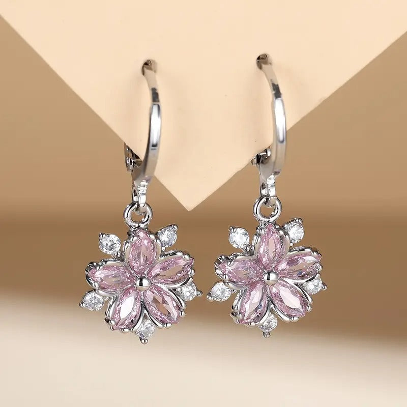 Korean Version Delicate And Gentle Fashion Flower Earrings For Girls Suitable For Daily Wear Stud Earrings