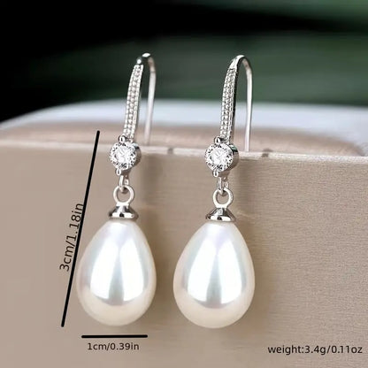 Elegant Long Drop Faux Freshwater Pearl Earrings - Chic Alloy Dangle Design, Perfect for Parties & Everyday Elegance, Ocean Earrings