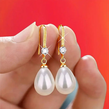 Elegant Long Drop Faux Freshwater Pearl Earrings - Chic Alloy Dangle Design, Perfect for Parties & Everyday Elegance, Ocean Earrings