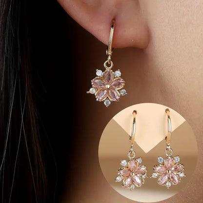 Korean Version Delicate And Gentle Fashion Flower Earrings For Girls Suitable For Daily Wear Stud Earrings